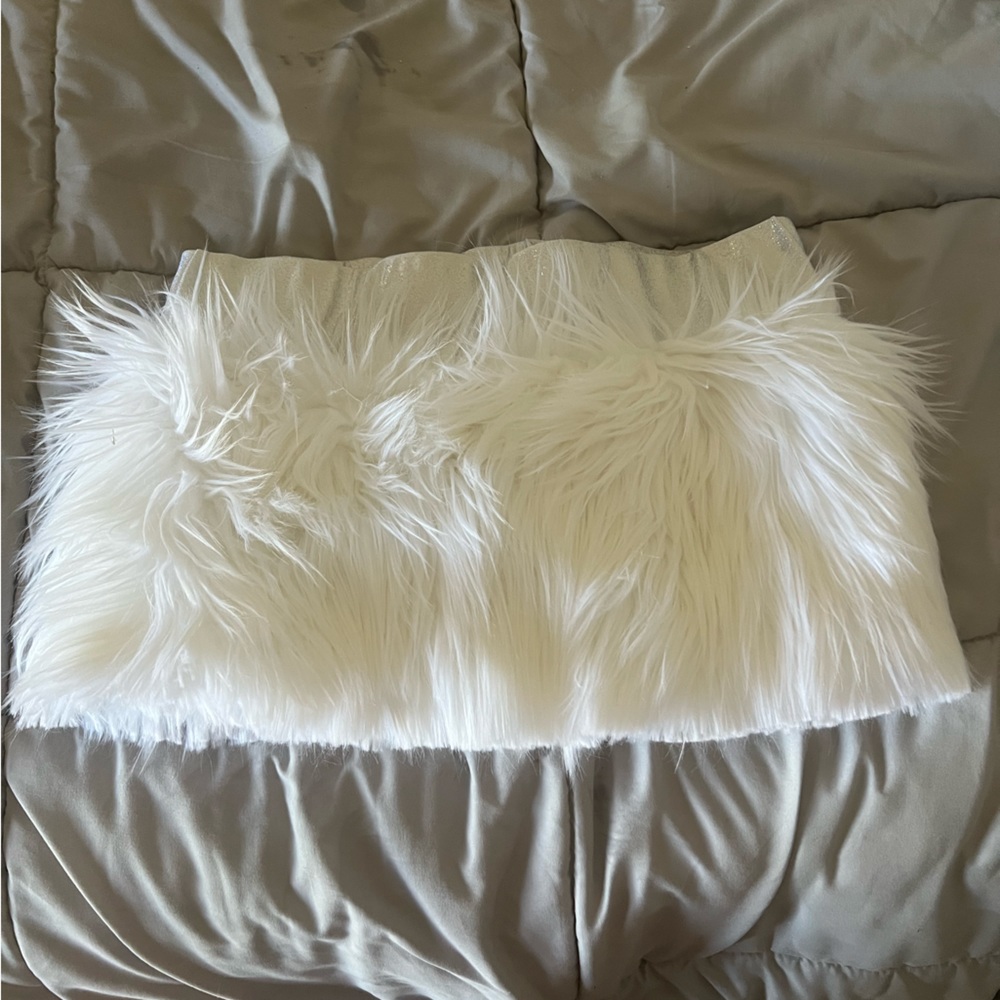 Faux white fur light up skirt